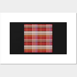 Autumn Aesthetic Iona 2 Hand Drawn Textured Plaid Pattern Posters and Art